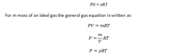 general gas equation or ideal gas law