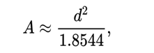 Vickers Hardness area formula simplified