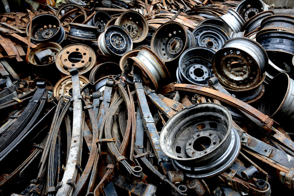 Old spare parts of automobiles
